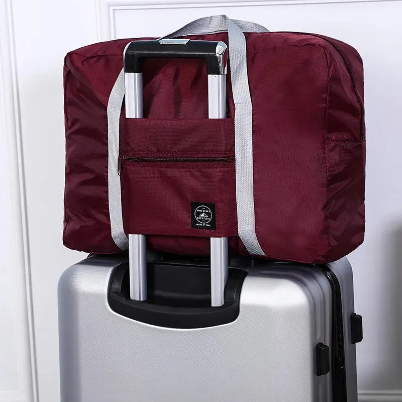 1Pc Red/Navy/Green Multifunctional Folding Travel Bag